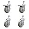 Service Caster 5 Inch Gray Polyurethane Wheel Swivel 1/2 Inch Stem Caster Total Lock Brake, 2PK SCC-TSTTL20S514-PPUB-121315-2-S-2 - alternate 1